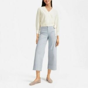 Everlane The Washable Silk Wrap Top Bone Sz 6 NWT❤️